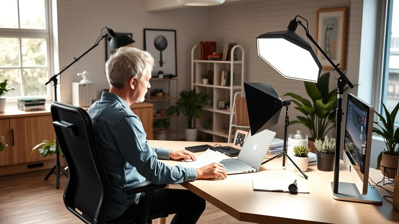 home office lighting setup